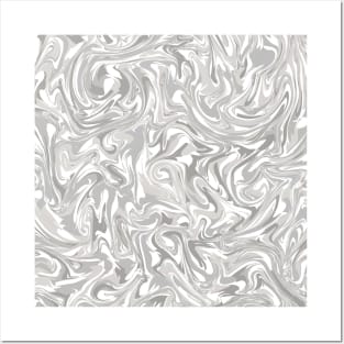 black and white marble Posters and Art